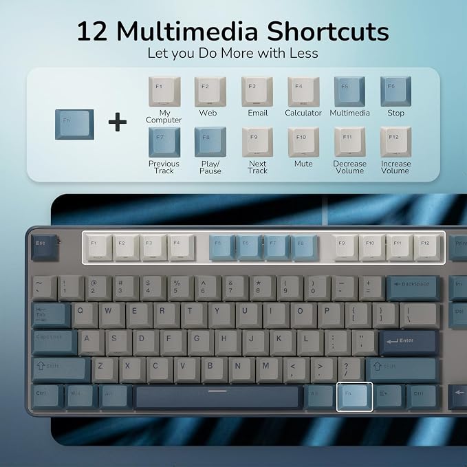 RK ROYAL KLUDGE RK920 Full Size Mechanical Keyboard Wired, RGB Backlit | 104 Keys Computer Keyboard, Hot Swappable Custom Switches, Double-Shot PBT Keycaps, Anti-Ghosting Gaming Keyboard for PC Mac - Image 3