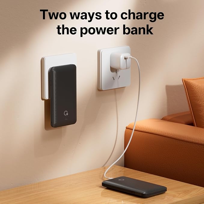 Portable Charger with Built-in Cables and AC Wall Plug, USB C External Battery Pack, 10000mAh Travel Essentials Power Bank Compatible with iPhone17/16/15/14/13, Samsung Galaxy, Pixel,Tablet and More - Image 4