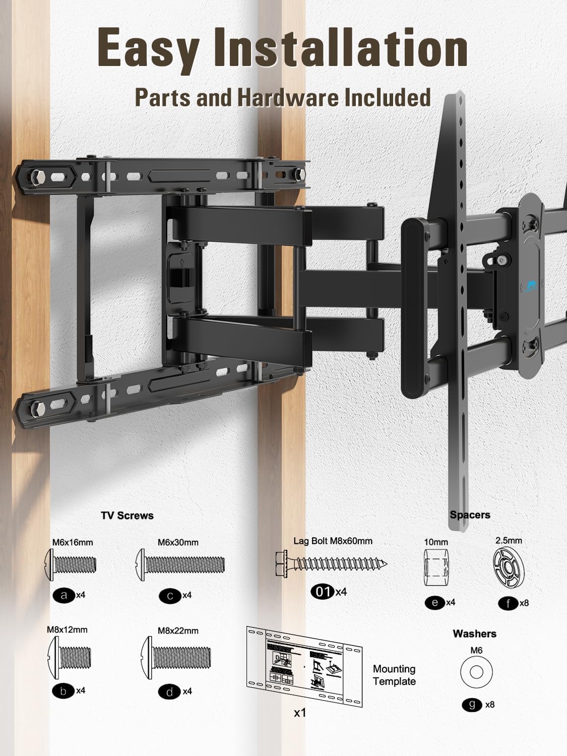 Mounting Dream UL Listed Full Motion TV Wall Mount for Most 42-84 Inch TVs - Image 8