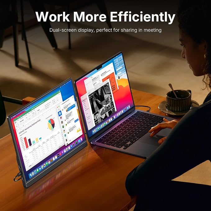 WGK 15.6 inch Portable Monitor 1080P FHD Travel Display HDMI/USB-C Compatible with Laptops, Desktops, Phones, PS, Mac, Xbox, Switch, and Other Gaming Devices Includes Stand and Speakers VESA - Image 8