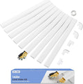 Delamu Large 142in Cord Hider for 3-4 Cords, Cord Covers for Wires on Wall, Easier Install Wire Covers for Cords on Wall, Cable Wire Hider, Cable Cover Management Raceway, W1.18 H0.63in, White by DELAMU