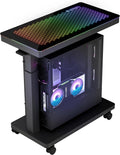 EUREKA ERGONOMIC Height Adjustable Computer Tower Stand, Illuminated Glass Panel PC Stand w/RGB Lights, 2-Tier CPU Holder Cart Under Desk, PC Floor Stand for Office Gaming, APP Control by EUREKA ERGONOMIC