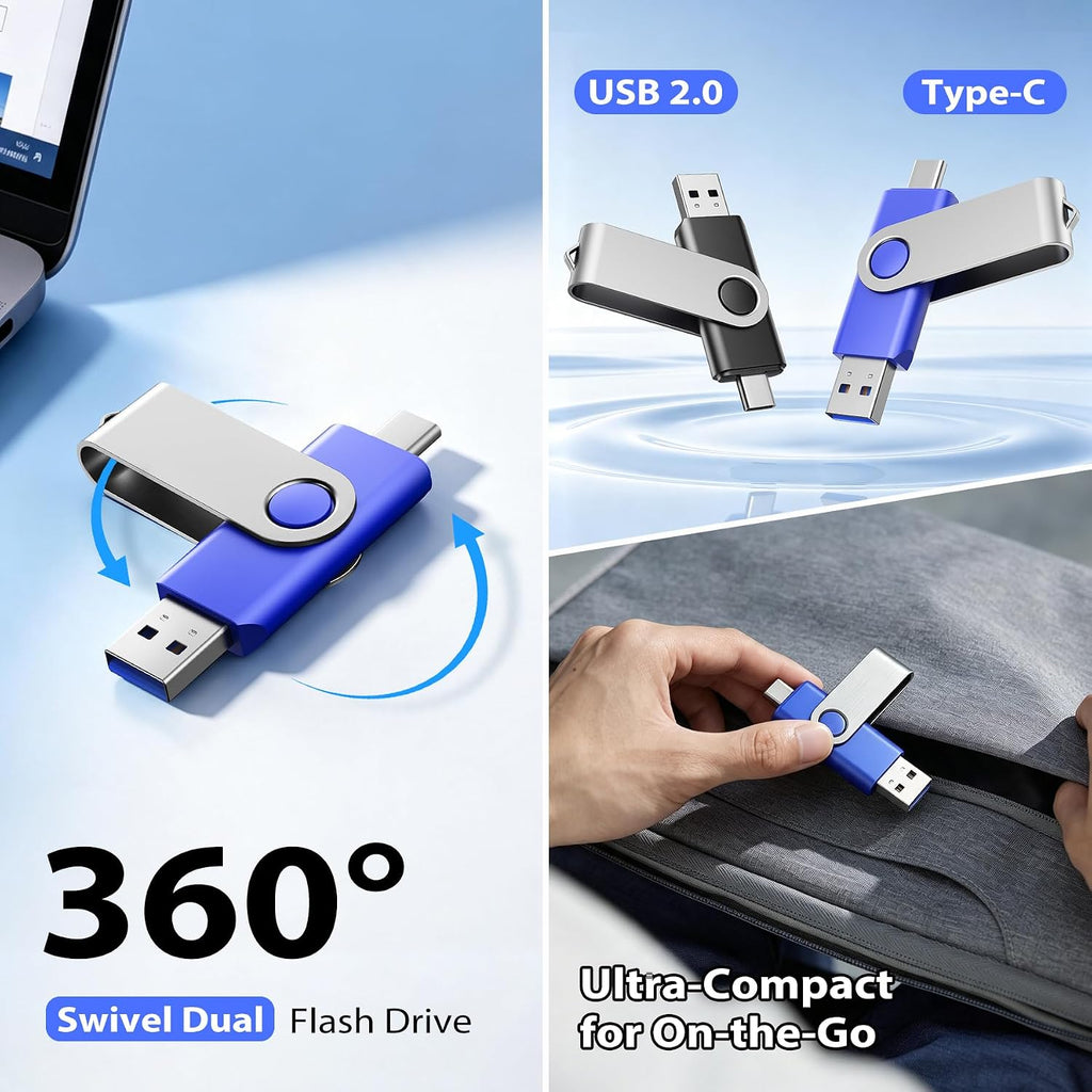 16GB Flash Drives Dual Thumb Drives USB 2.0 Memory Stick, 5Pack - Image 5