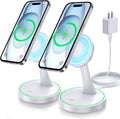 2 Pack Magnetic Wireless Charger Stand 15W Fast Mag-Safe Charger for iPhone iPhone 17 /17 pro/ 17 Air/ 17 pro max 16/15/14/13/12 Series Magnet Wireless Charging Station with Light for AirPods by Verticalmagneticcharging