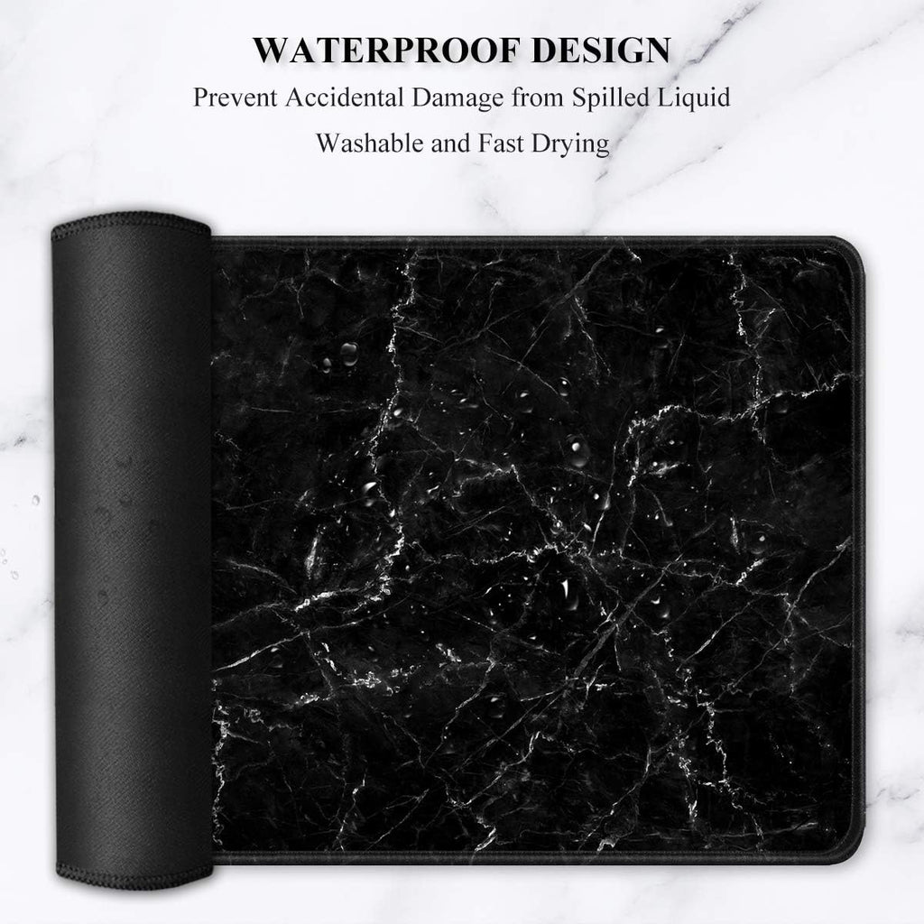 Large Mouse Pad, Full Desk XXL Extended Gaming Mouse Pad 35" X 15", Waterproof Desk Mat with Stitched Edges, Non-Slip Laptop Computer Keyboard Mousepad for Office and Home, Marble Design - Image 6