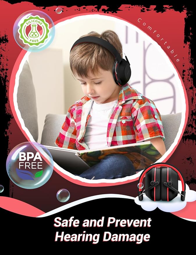 iClever EM01 Noise Cancelling Headphones for Kids Adults, SNR 29dB EarMuffs | Noise Reduction Ear Muffs for Autism Sensory Concentration Aid Ear Hearing Protection for Fireworks Event Monster Jam Concert - Image 3