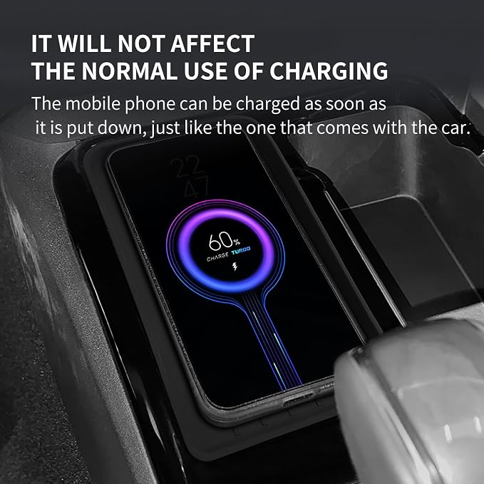 SMABEE Center Console Wireless Charging Mat for New Toyota Camry XV80 2025 | 2026 Camry XV80 Accessories,Wireless Phone Charging Pad,Center Console Liner,Non-Slip Pad Accessories,Silicone,Black - Image 5