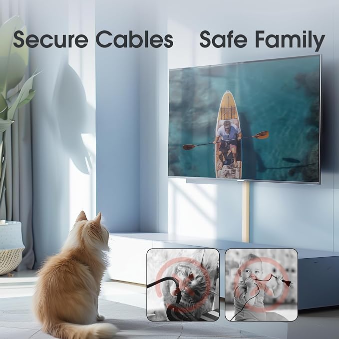 Wire Covers for 2 Cords TV on Wall, 47in Paintable Cable Hider, Medium Cable Management Kit, Cord Hiding for Wall Beige, W0.95in H0.47in - Image 7
