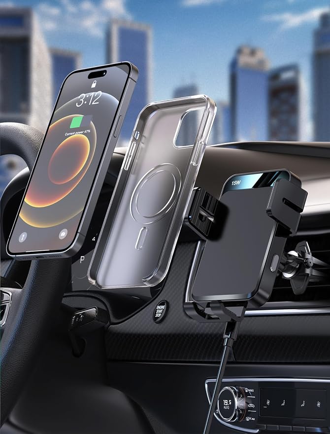 Wireless Car Charger Auto-Clamping CD Slot Air Vent Car Mount Car Charger | Car Phone Holder Compatible for iPhone 17/16/15/14/13/13 Pro/12 Pro Max/12 pro/12/11/10, Samsung Galaxy Series - Image 4