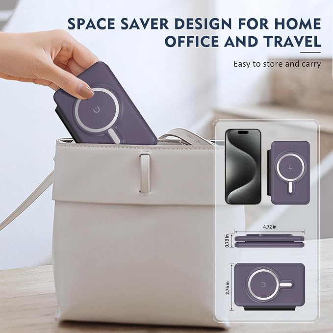Wireless Charger iPhone - 3 in 1 Charging Station for Apple Devices for iPhone 17 16 15 14 13 12 Pro Max Plus - Foldable Magnetic Charging Pad for Apple Watch Series & Airpods Series - Image 7