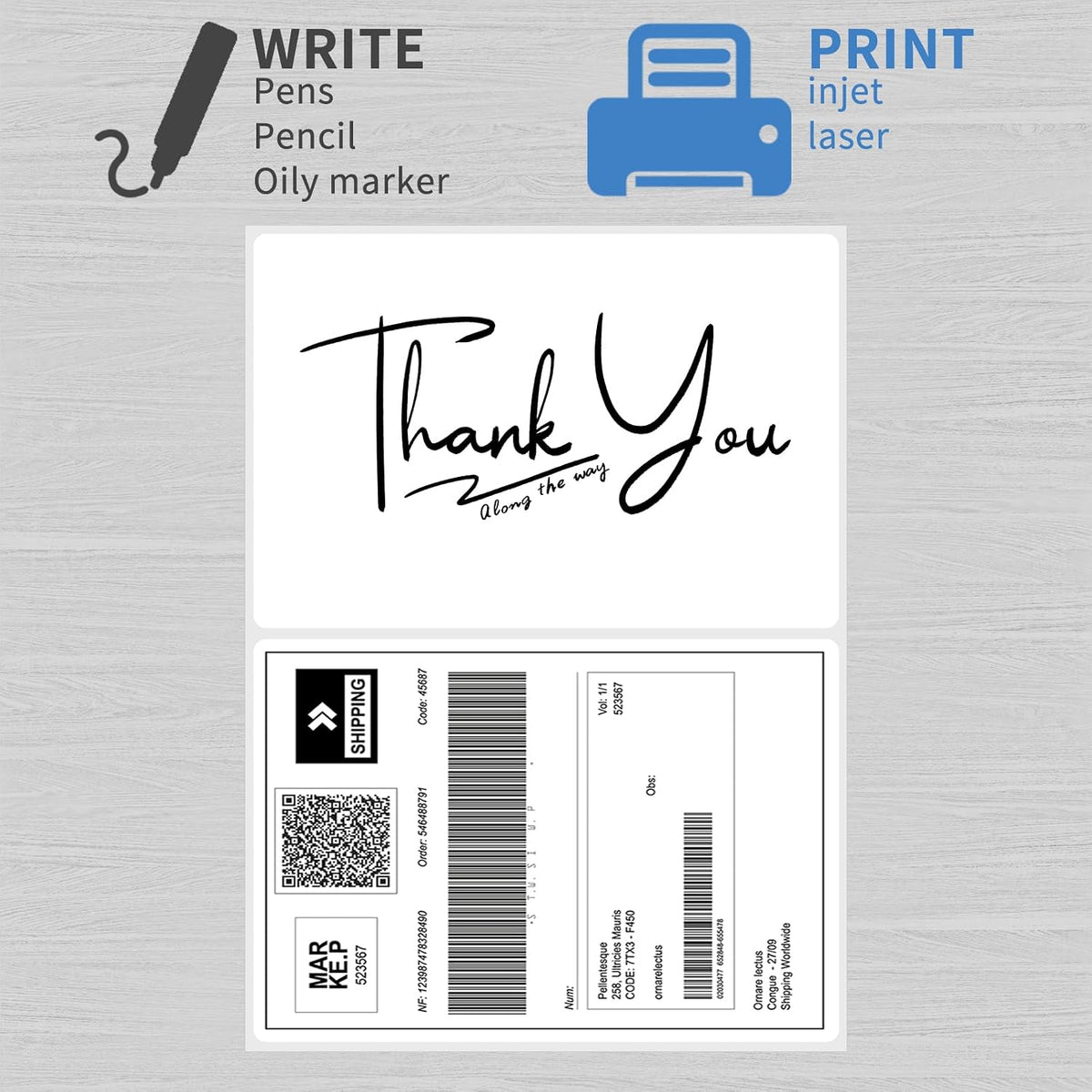 500Sheets Half Sheet Shipping Labels,2 Per Page Self Adhesive Mailing Labels,8.5" x 5.5" Sticker for Laser & Inkjet Printers Labels(1000 Labels) - Image 4