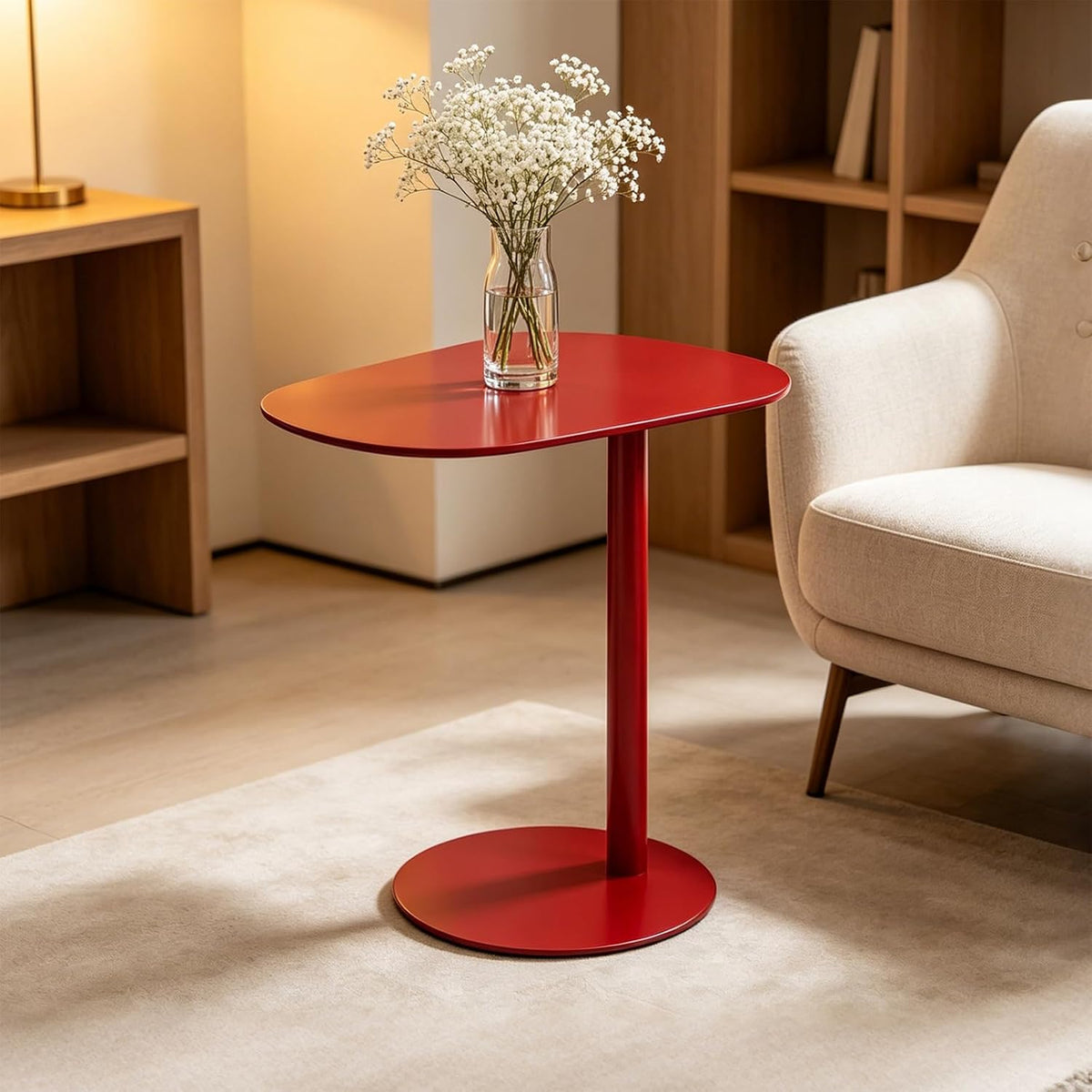 C Shaped End Table Small Side Table Living Room, Metal C Table for Sofa - Image 5