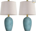 AIEAMPDO 21'' Set of 2 Coastal Small Ceramic Lamps for Bedroom | Traditional Nightstand Bedside Desk Table Lamp for Living Room Office Dorm, 2 Bulbs Included by AIEAMPDO