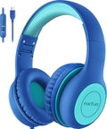 EarFun K1 Kids Headphones Wired with Mic, USB Type C Headphones for Kids | 85/94dB Volume Limit, Portable Wired Headphone with Shareport, Stereo Sound Foldable Headset for School/Toddler/Tablet, Blue by EarFun