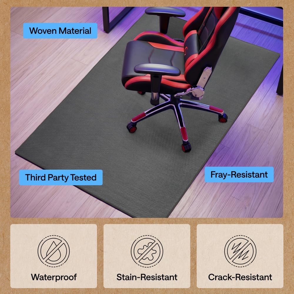 GORILLA GRIP Office Chair Mat for Hard Floors, Under Desk Rug, 46x34 Gray - Image 4