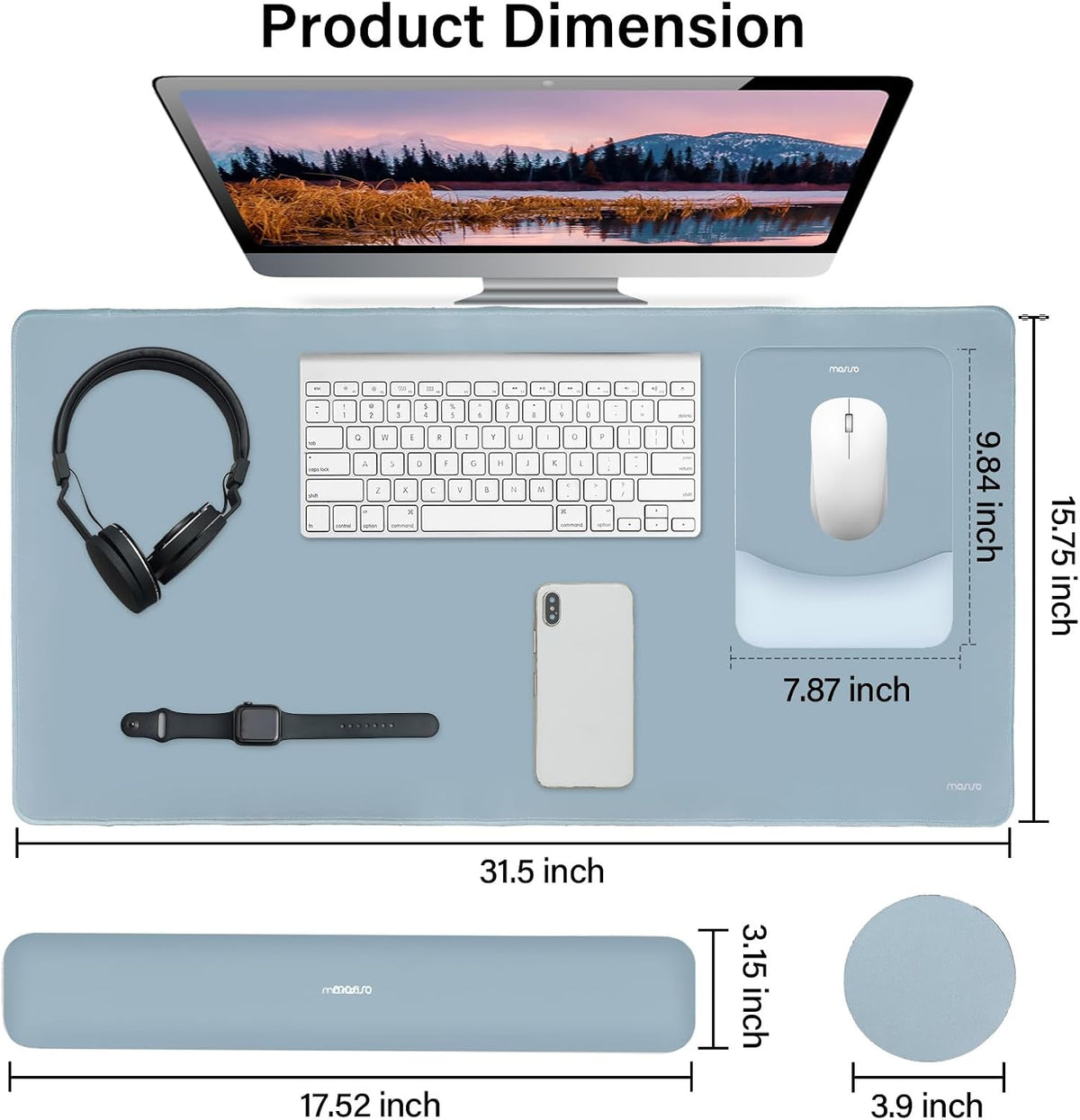 MOSISO Keyboard Mouse Pad Set, Large Gaming Mouse Pad&Keyboard Wrist Rest - Image 2