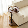C Table End Table Adjustable Height, Couch Tables That slide under for Small Spaces, 360°Swivel TV Tray Table, C Shaped Side Tables Living Room and Bedroom for Sofa, Bed, Chair, Snack (Walnut Brown) by YYW