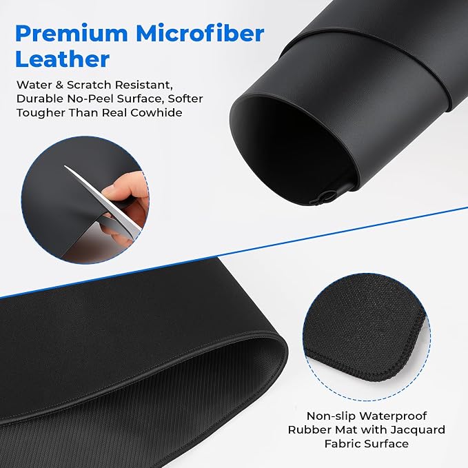 2nd Gen Wireless Charging Desk Mat, 3-in-1 Magnetic Mouse Pad | 35.43"x15.75" Large Charging Mat, 2nd Gen Wireless Tech, Waterproof Non-Slip Pad Charges Phone Watch Earbuds - Image 7