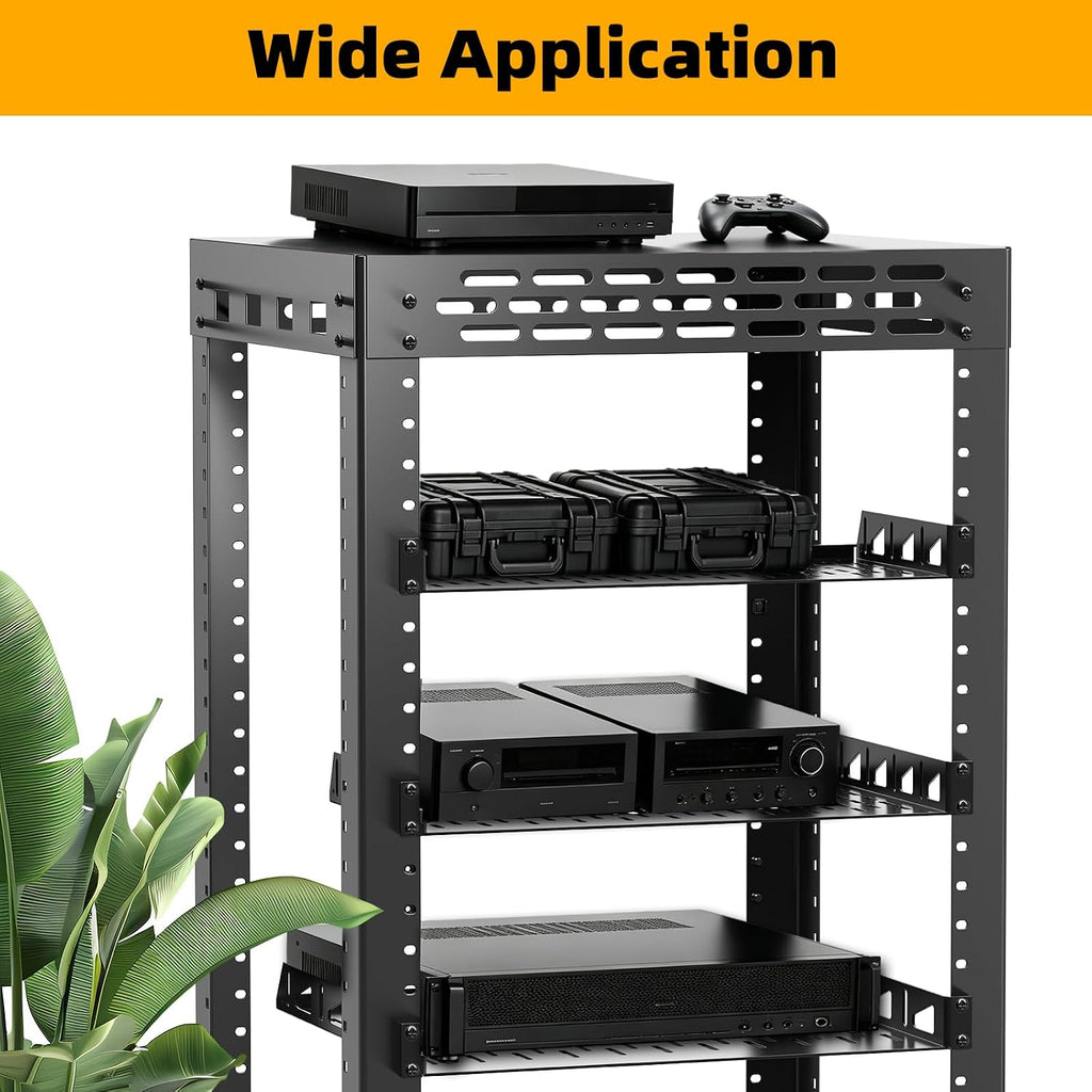 2-Pack 1U Rack Shelf,19 inch Rack Shelf,Universal Vented Rack Mount-14 inch - Image 7