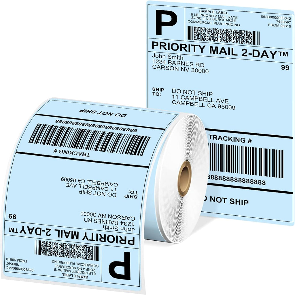 Phomemo 4x6 Thermal Shipping Labels for Address, Blue Label 250 PCS/Roll by Phomemo