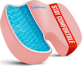 Gel Seat Cushion, Enhanced Memory Foam Cushion for Tailbone Pain, Pink | Cooling Gel for Office Chair, U-shaped Design Chair Cushion for Gaming, Car, Wheelchair, Non-Slip Base, Washable Cover by CushZone