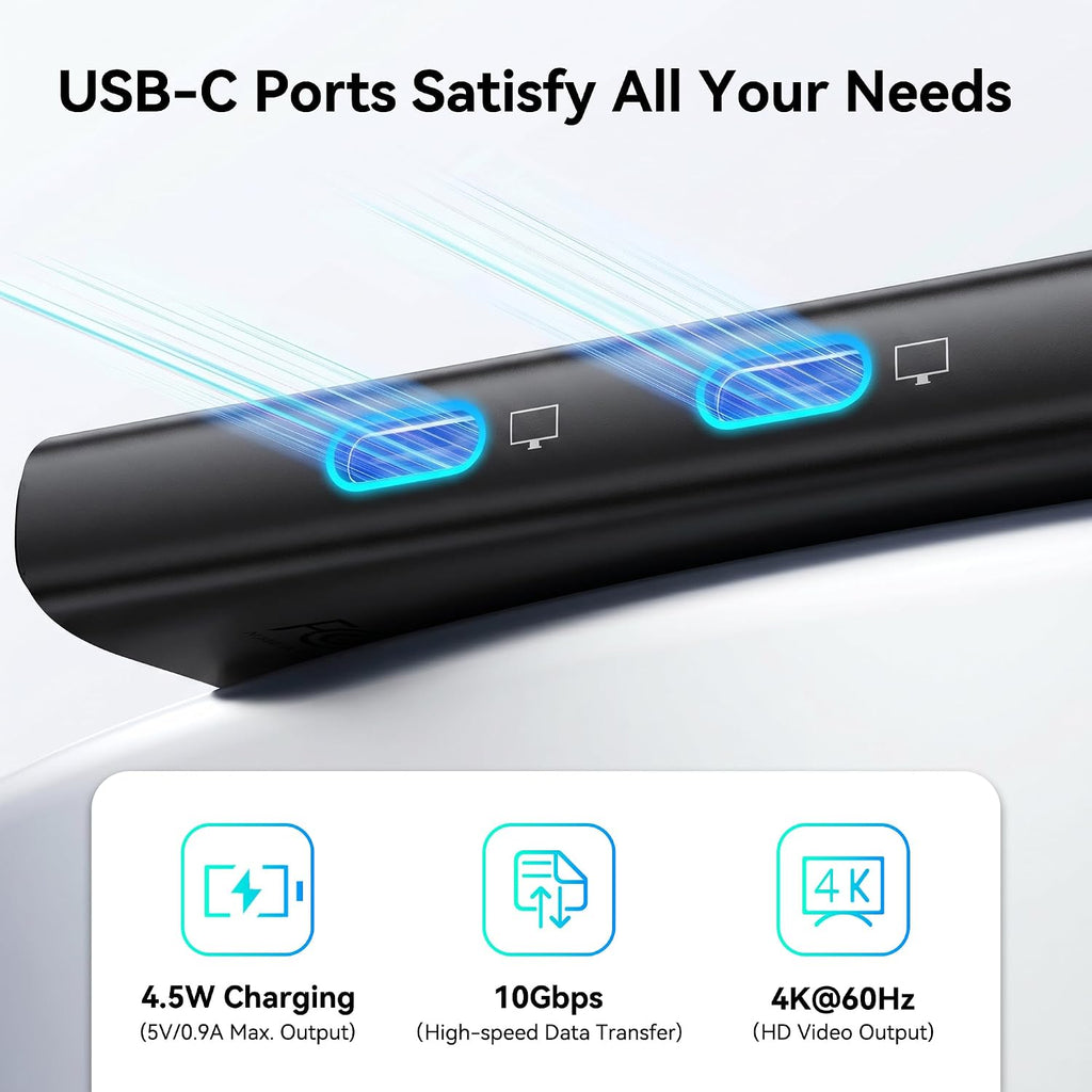 MOKiN USB C Splitter for Dual Monitors 4K@60Hz DP Alt Mode (Black) - Image 7