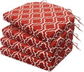 HARBOREST Outdoor Chair Cushions Set of 4, Water Resistant Patio Chair Cushions with Ties, Outdoor Seat Cushions for Patio Furniture, 17"x16"x2", Wine Red Geometry by HARBOREST