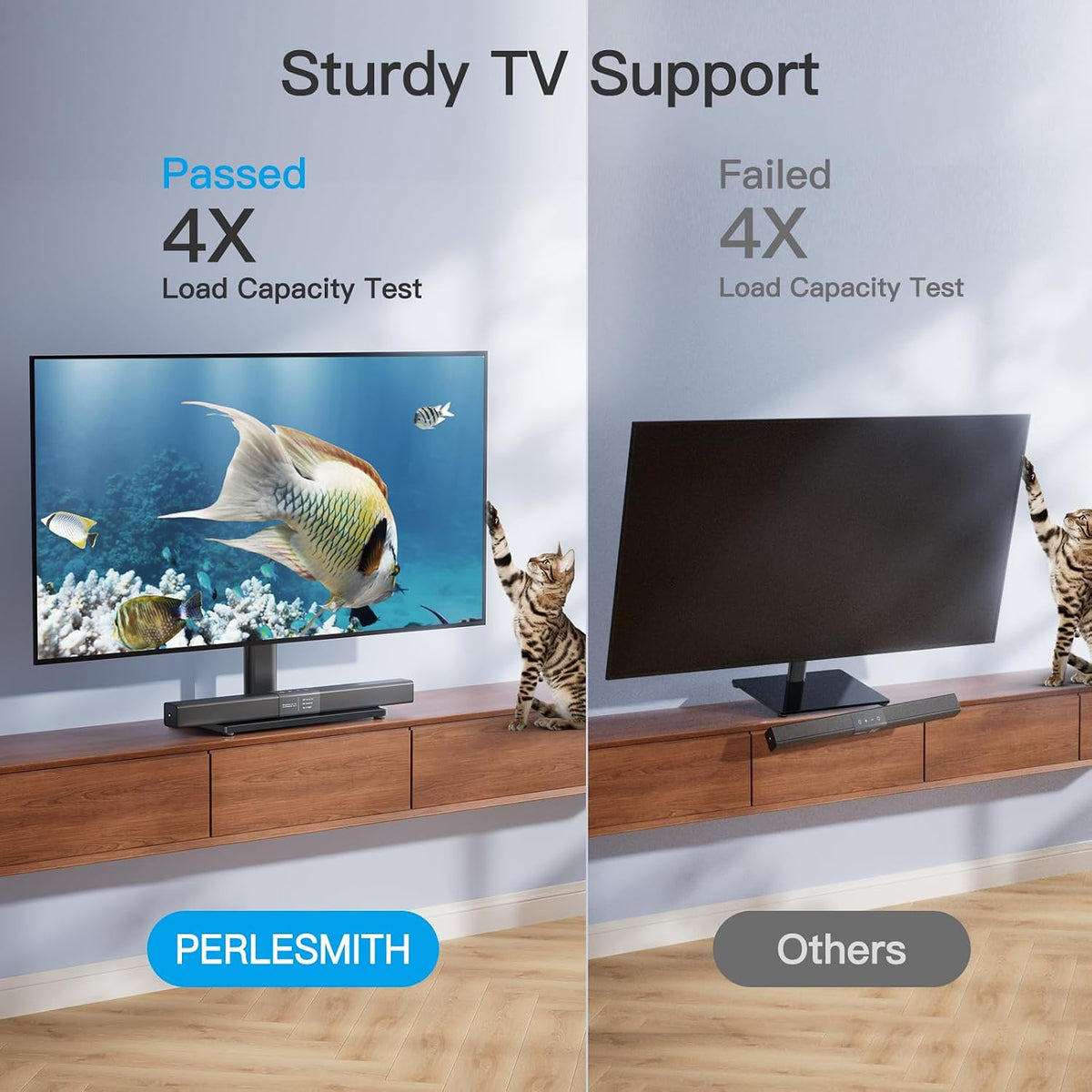 PERLESMITH Universal TV Stand Legs for 24-60 inch TVs to 88lbs with Mount - Image 7