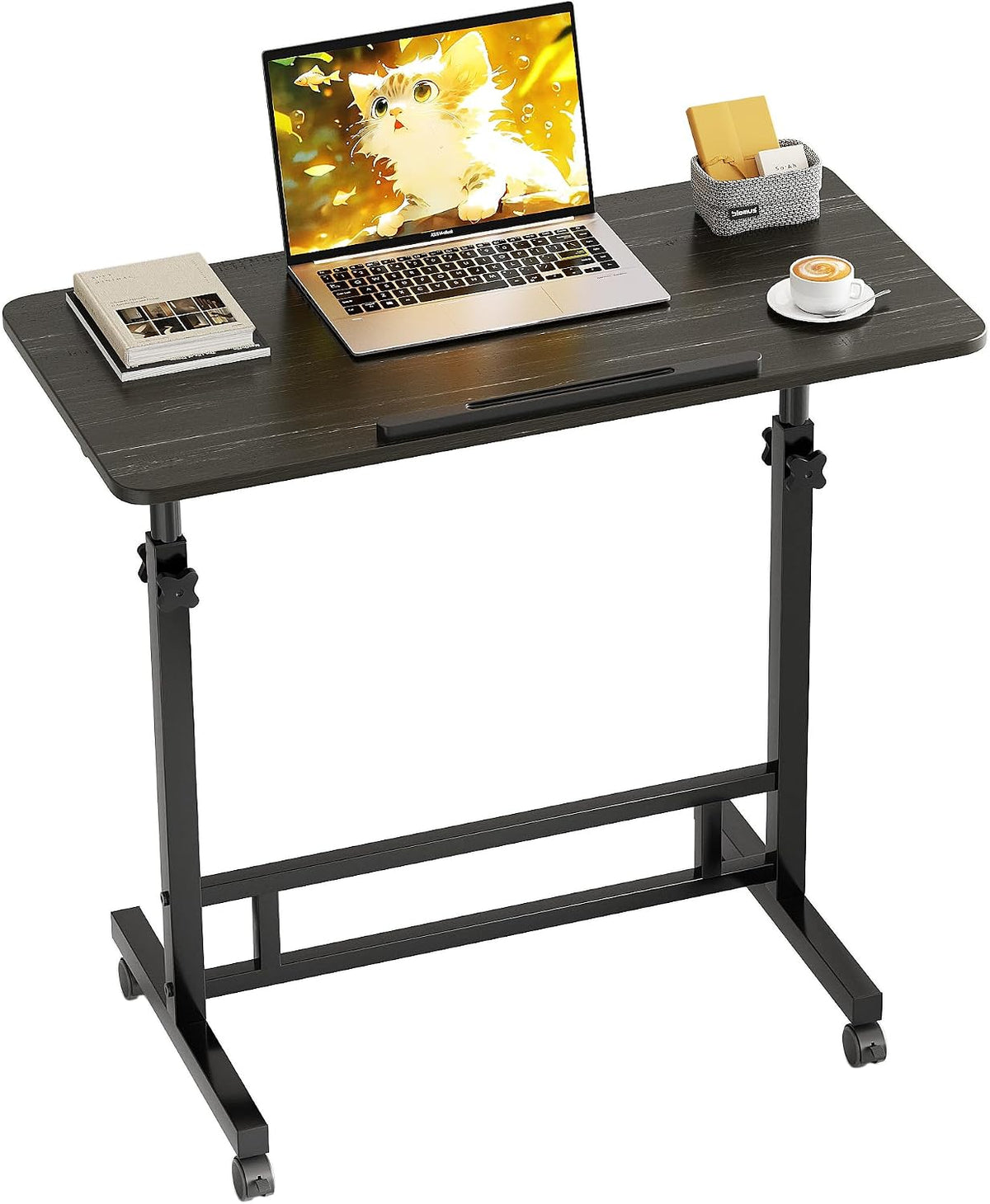TigerDad Sturdy TV Tray Table with Wheels Rolling Tray for Eating on Couch - Image 5