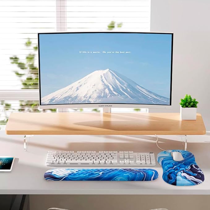 Ergonomic Mouse Pad & Keyboard Wrist Rest Set, Memory Foam | Memory Foam Wrist Cushion, Non-Slip PU Base, Massage Design, Relieves Wrist Pressure for Work, Gaming & Office Use - Image 6