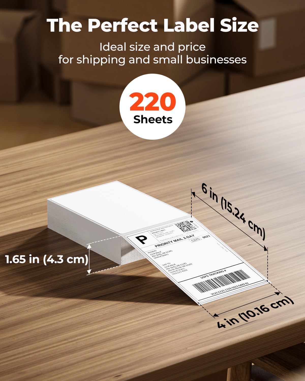 MUNBYN 4x6 Thermal Printer Labels, Commercial Grade, 220 Sheets/Stack - Image 2