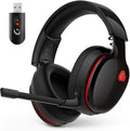 AOC 2.4GHz Wireless Gaming Headset for PS5, PS4, PC, Switch, 45Hr, BlackRed | Bluetooth 6.0 Gaming Headphones with Noise Canceling Mic, 7.1 Virtual Surround, Great for Fortnite & Call of Duty/FPS Gamers by AOC