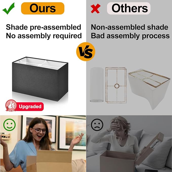 21" Touch Bedside lamps with 2 USB & AC Outlets, 3-Way Dimmable Bedside Table Lamps Set of 2 for Bedroom Living Room Office Reading, Black Shade Lamps for Night Stands, 2700K LED Bulbs Included - Image 4
