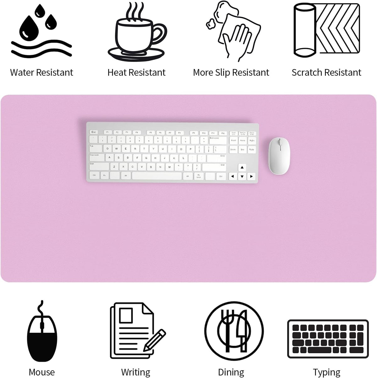 Purple Desk Mat, Desk Matt for Desktop, Large Leather Desk Pad, Desk Pad Mat Waterproof, Computer Mat for Office Work/Home/Decor (31.5 x 15.7 Inches) - Image 3