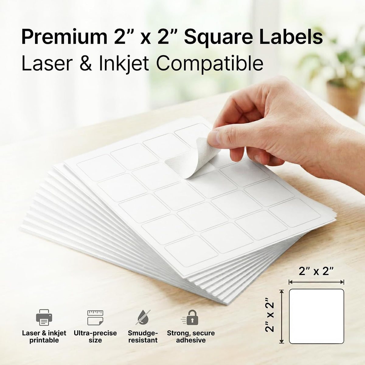 2" X 2" Matte White Printable Labels (500 Sheets, 10000 Stickers) - Image 2