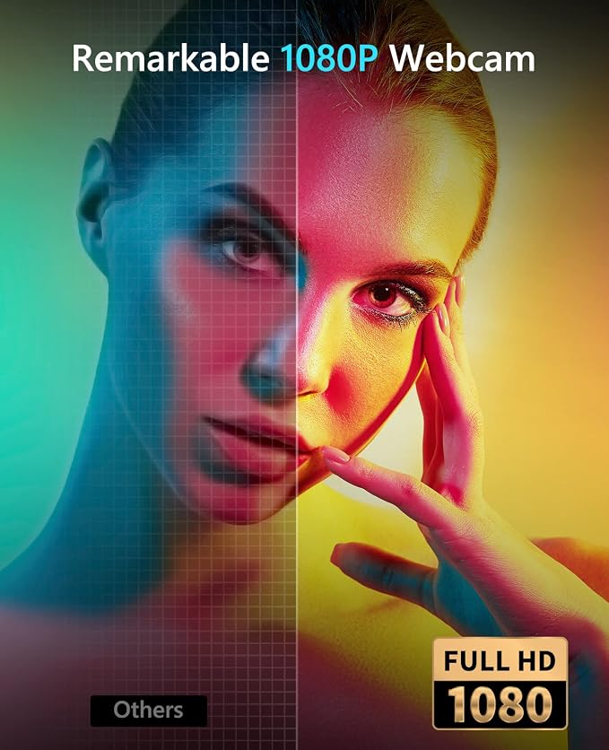 NBPOWER 1080P 60FPS Streaming Camera Webcam with Microphone and Fill RGB Light,Autofocus,Work with Laptop/Desktop Computer/Winsdows/Mac OS/PC Computer for Camera - Image 3