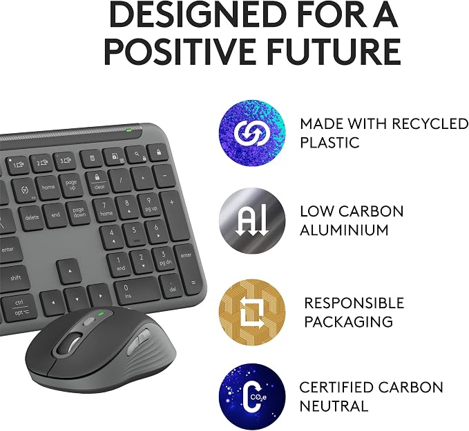 Logitech Signature Slim MK955 for Business Keyboard Mouse Combo | Signature, Quiet typing, Secure receiver, Bluetooth, Globally certified, Windows, Mac, Chrome, Linux, For business - Image 11