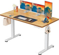 ErGear Height Adjustable Electric Standing Desk, 55 x 28 Inches Sit Stand up Desk, Memory Computer Home Office Desk, Light Vintage Brown by ErGear