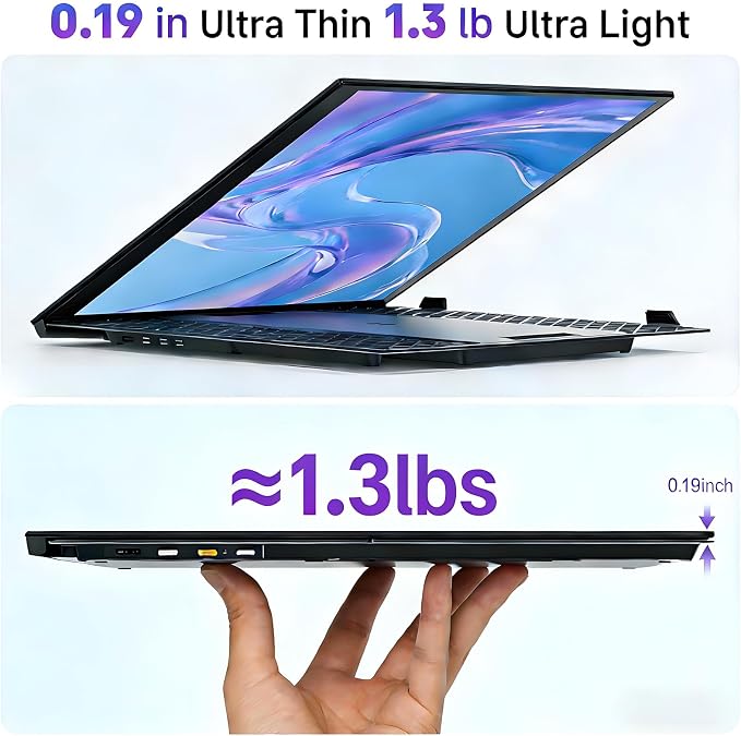 14" Laptop Screen Extender, 0.19" Ultra-Thin Laptop Monitor, Stable Damping Stand with 90° Rotation, 180° Rotation Dual Screen, Extra Compatible with Windows/Mac/Android/Switch/PS Fits 13"-17" Laptops - Image 2