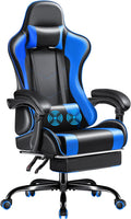Furmax Gaming Chair, Video Game Chair with Footrest and Massage Lumbar Support, Swivel Seat Height Adjustable Computer Chair with Headrest, Racing E-Sport Gamer Chair (Blue) by Furmax