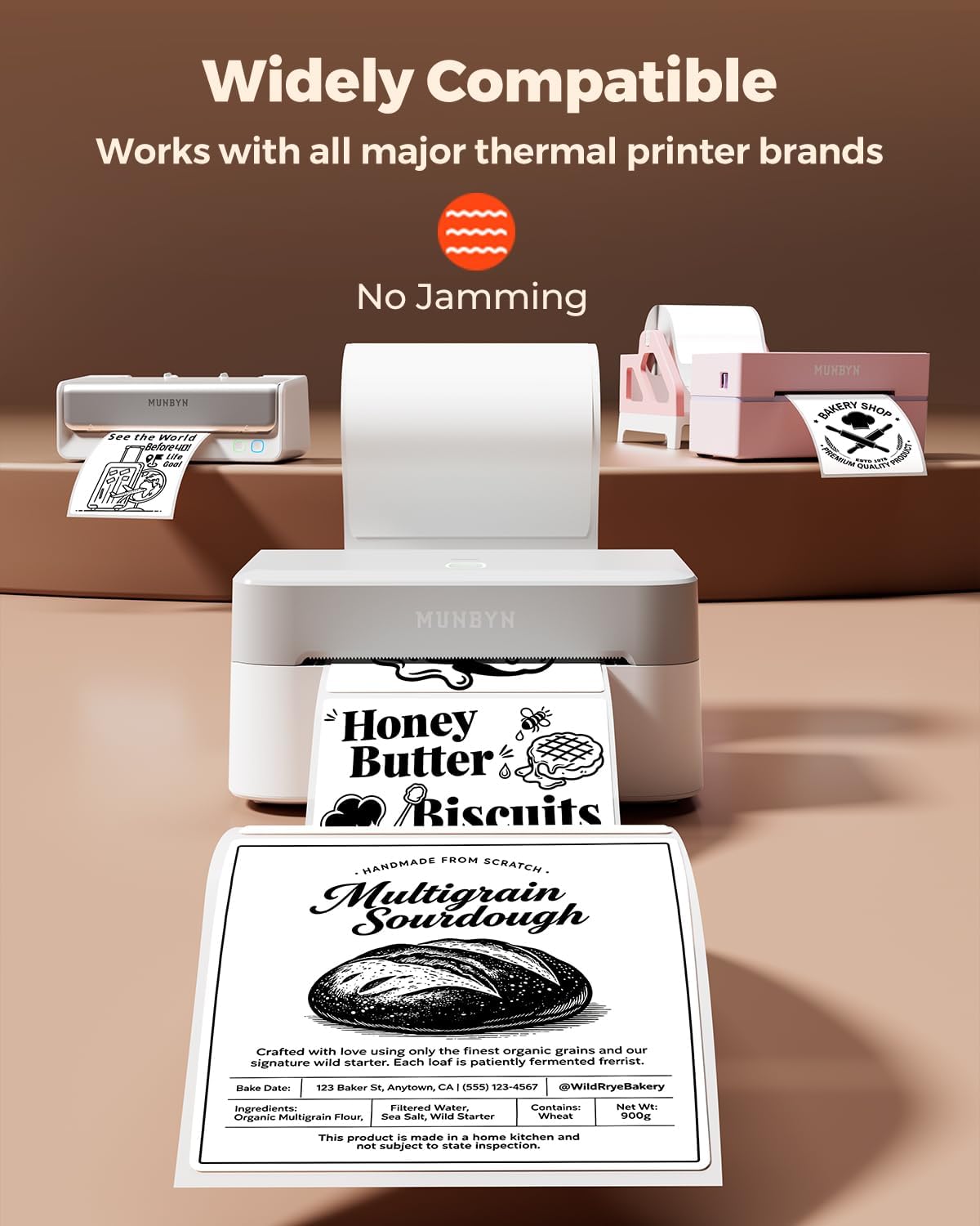 MUNBYN 4x4 Thermal Labels, 500 Sheets/Roll, White - Image 3