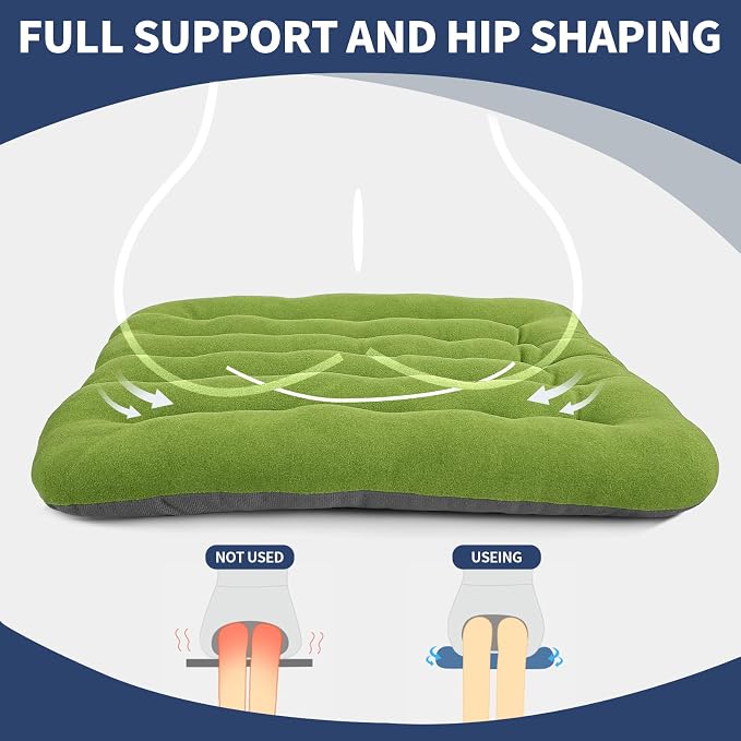 BUYUE Good Support Office Chair Cushion Padded, Soft Velvet Comfortable Non-Slip Seat Cushion for Computer Desk Kitchen Chair (1 Count, Green) - Image 4