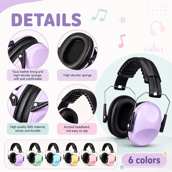 12 Pcs Kids Noise Cancelling Headphones Ear Muffs Sweet Style | Ear Protection for Kids Adults 27dB Noise Reduction Hearing Earmuff for Autism Sensory Relief Concerts Fireworks Studying - Image 3