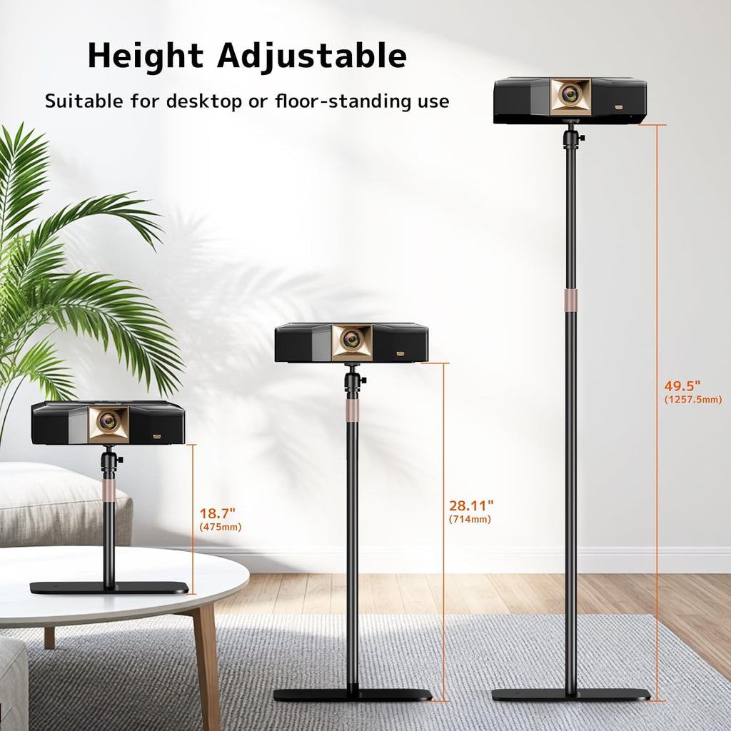 PUTORSEN Universal Projector Stand – Height Adjustable & 360° Rotatable Mount with 1/4" Screw, Compatible with Projectors, Cameras, Webcams for Home, Office, and Outdoor Use - Image 3