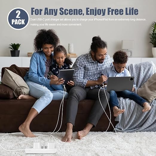 Fast Charger for iPhone 17,2Pack iPhone Charger Block with 10FT USB C Cable | Charger Block with 10 Foot Long USBC to C Charger Cable Cord. Compatible with iPhone 17/17 Pro/16Pro Max/15,iPad Pro/Air/Mini - Image 7