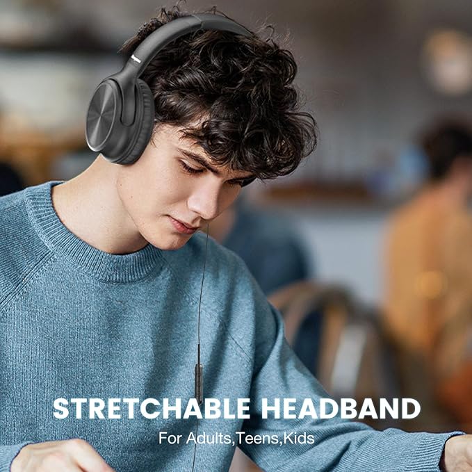 Cowyawn USB C Headphones Wired, Over Ear USB C Wired Headphones with Microphone, Volume Control, HD Stereo Sound, Foldable USB Type C Headphone for Adult/Teens/Laptop/Computer/iPhone 15/16/17, Black - Image 4