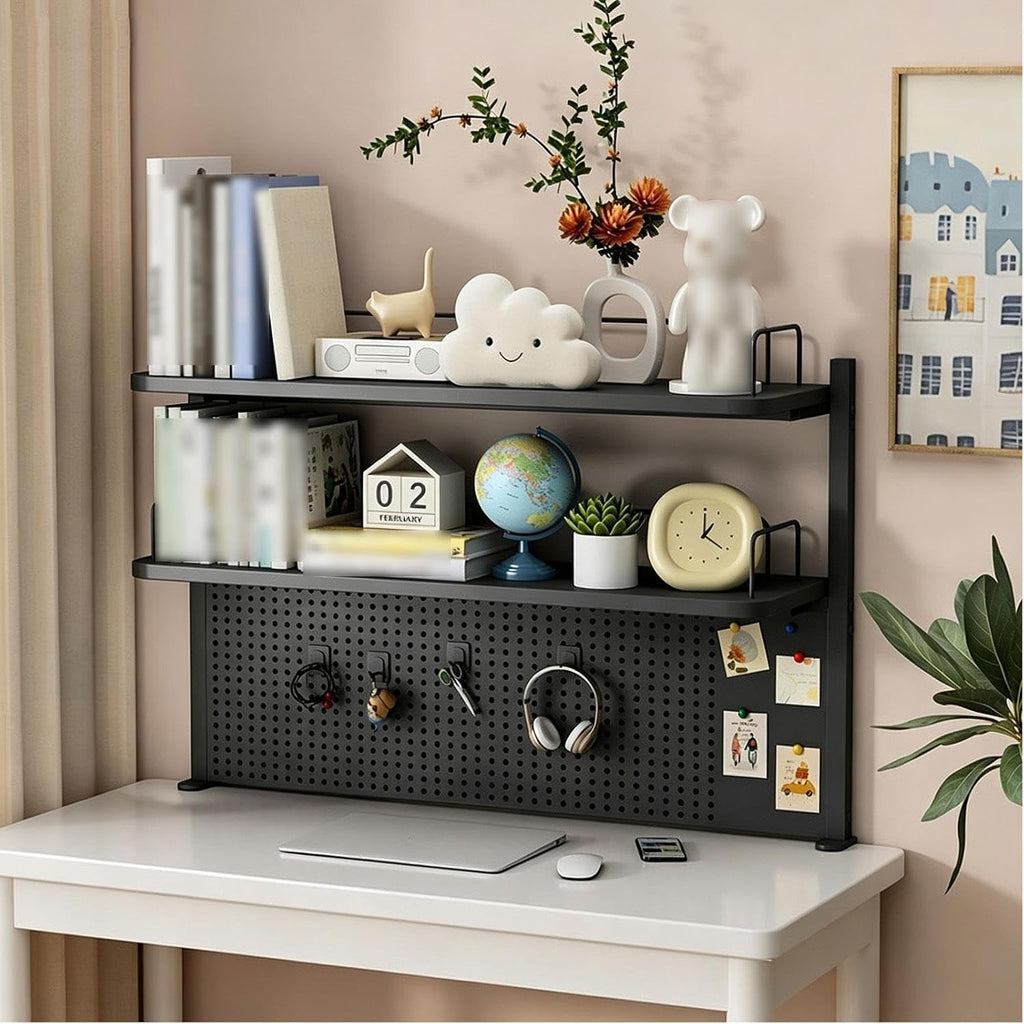 Desk Hutch Dorm, Clamp-on Desktop Bbookshelf Organizer With Pegboard by OECETCAWKD