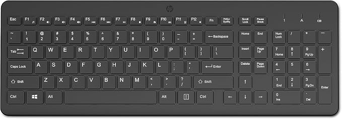 HP 220 Wireless Keyboard - 2.4GHz Connectivity w/Data Encryption - Low-Profile Chiclet Keys - Win/Mac - Laptop, PC Compatible - Shortcut Keys & Num Pad - LED Num, Caps, & Scroll Lock (‎‎805T2AA#ABA) by Unknown
