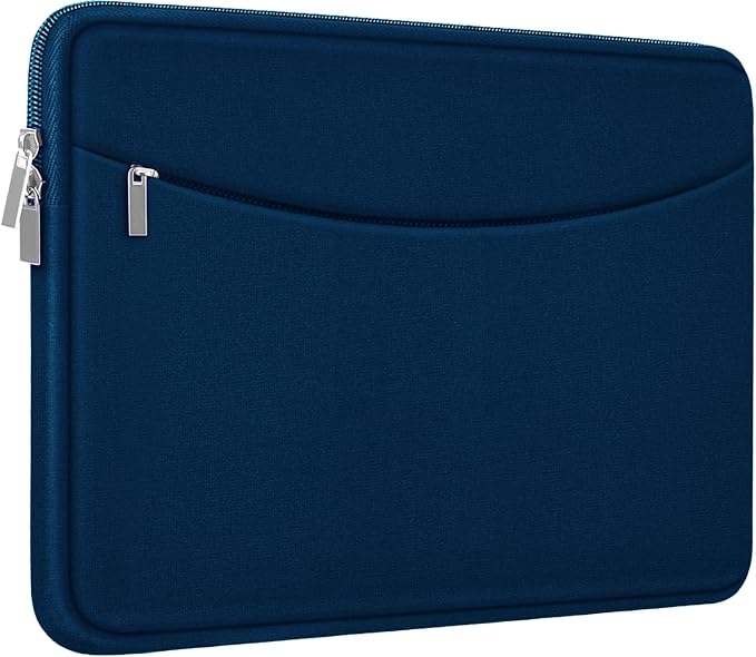 Laptop Sleeve 15.6 inch, Shockproof Protective Laptop Cover Briefcase Carrying Bag with Accessory Pocket, Portable Computer Case Compatible with MacBook, HP, Dell, Lenovo, Asus, Blue by ampoock