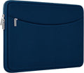Laptop Sleeve Case 14 inch, Shockproof Protective Laptop Cover Briefcase Carrying Computer Bag with Accessory Pocket Portable Computer Sleeve for 14" MacBook, HP, Dell, Lenovo, Acer, Blue by ampoock